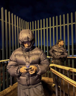 DRILL风美式恶魔岛ins加厚新款刺绣连帽棉服高街潮牌冬季男女外套