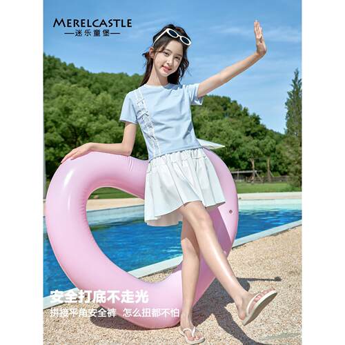 女童泳衣2025新款初中生绝美游泳衣儿童超好看大童高颜值夏季泳装