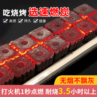 户外烧烤碳无烟果木炭速燃碳烧烤专用炭家用易燃炭耐烧碳块荔枝炭