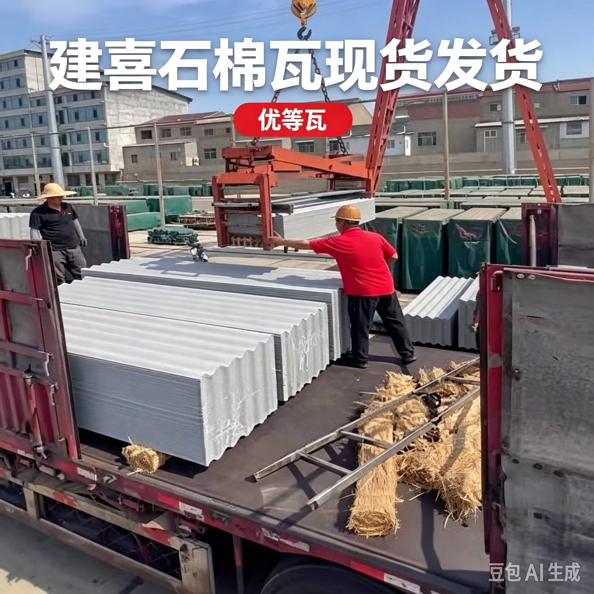 建喜屋顶石棉瓦家用厂房新型加厚老式石棉瓦农村庭院雨棚防水隔热