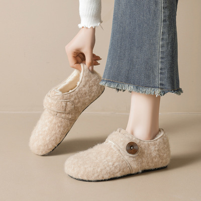 2025新款冬季加绒勃肯鞋女毛毛鞋