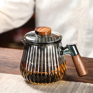 速发2把25玻璃茶壶茶水分离泡档壶加厚耐高温高茶茶具家用侧0壶