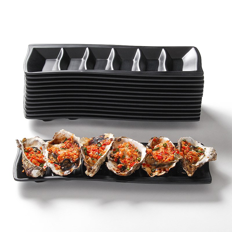 速发密胺具餐烤烤烧烤店盘子摆盘烤生蚝盘串肉托盘展示盘餐饮碟子