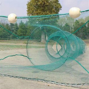 速发河道拦网八字拦虎口网拦截网拉大拖网鱼塘捕鱼过河网