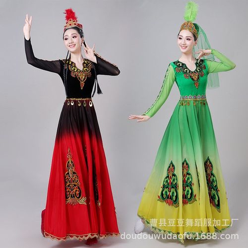 速发2024维款新疆舞蹈服成人新吾尔族演出服少数民族舞蹈表演服装