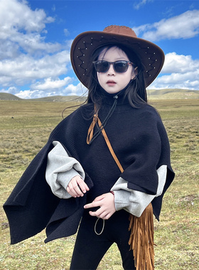 TOUKIDS儿童斗篷披风宝宝外出秋冬季加厚披肩外套保暖洋气千金风