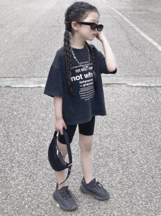 TOUKIDS小孩2025新款衣服女童独特t恤短袖男童韩系童装痞帅风潮酷