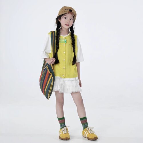 TOUKIDS2026春新款儿童针织马甲女童休闲百搭中性时髦韩版洋气