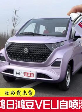鸿日鸿豆VELI紫色车漆炫彩霞光紫自喷漆纯净雪域白色补漆笔防锈漆