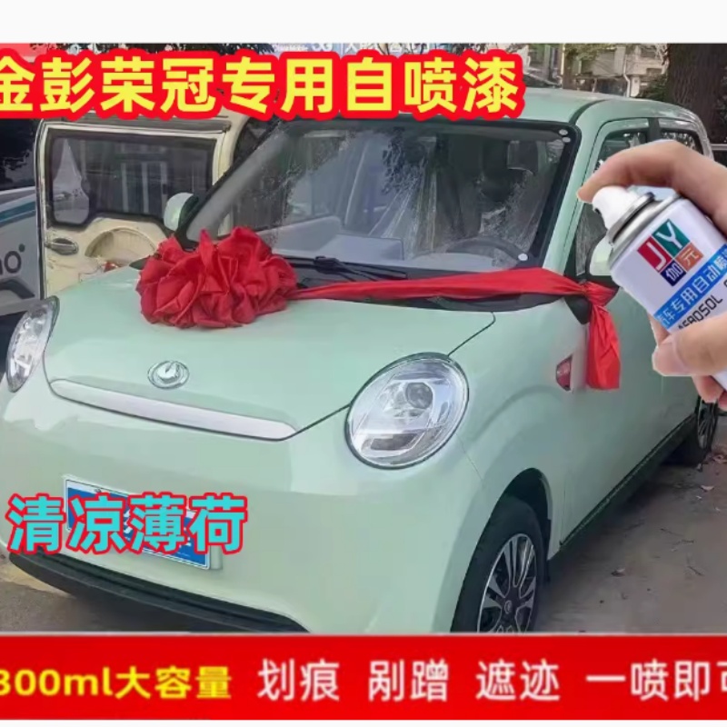 金彭荣冠电动车防锈车漆皓月霜白色蓝色补漆笔划痕修复油漆自喷漆