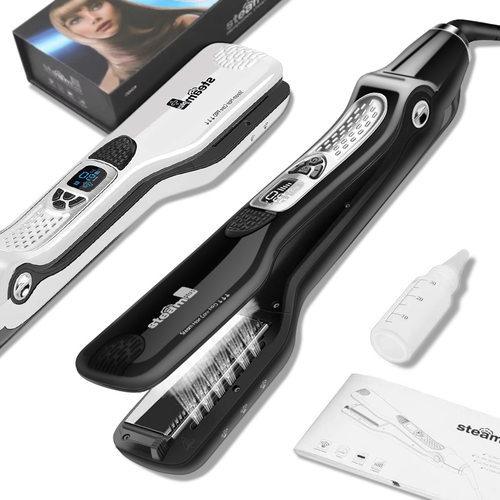 跨境steam蒸汽直发器多功能电夹板卷发棒喷雾直板夹straightener