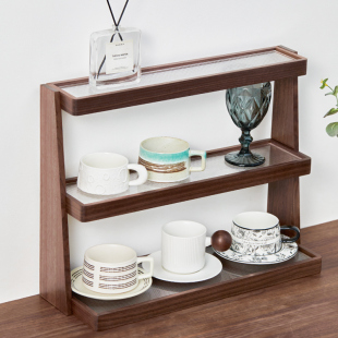 杯子收纳置物架实木咖啡杯架桌面高级感轻奢水杯架子马克杯展示架