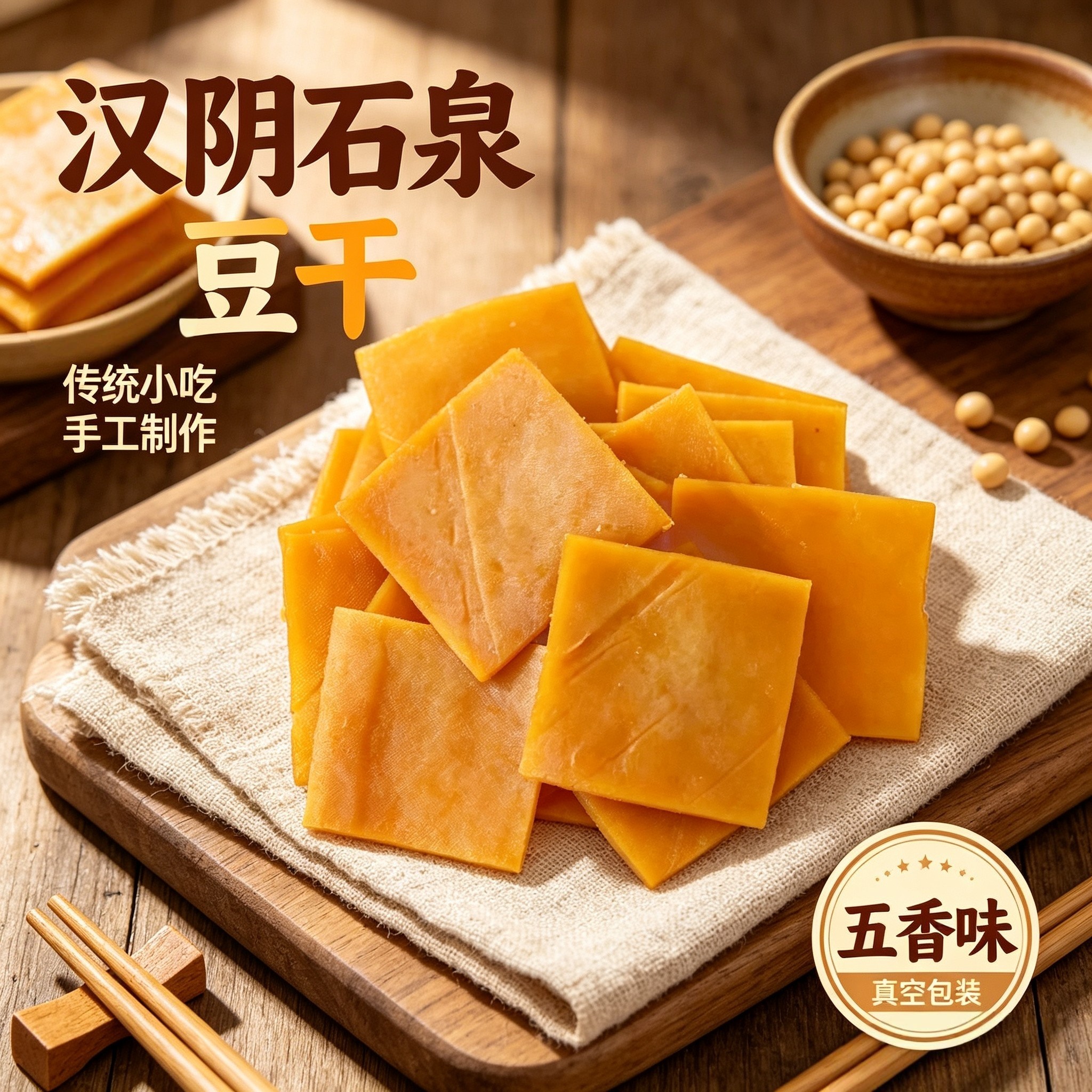 汉阴豆干陕西安康特产麻辣五香豆腐干手工下酒凉菜零食真空包装