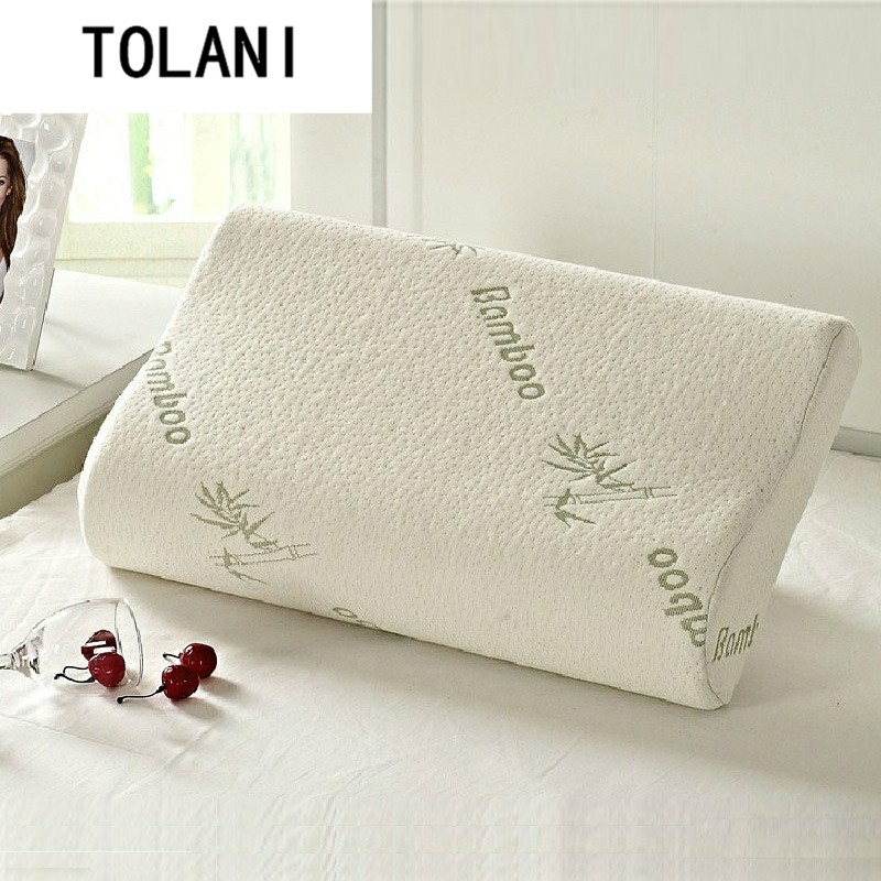 bamboo memory foam orthopedic pillow 竹纤维记忆保健护颈枕头