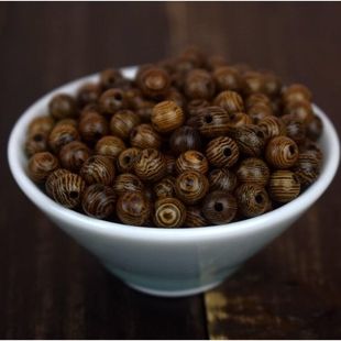 天然鸡翅木佛珠diy手链项链咖色棕色珠子散珠佛珠手串圆珠