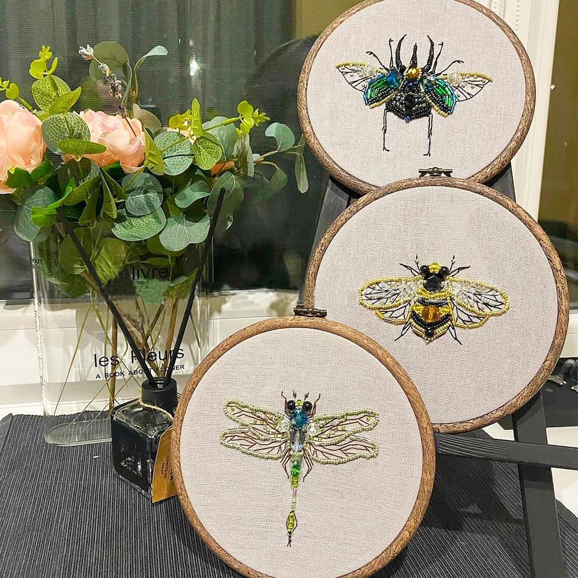 跨境爆品bead embroidery kit昆虫系列珠绣工艺品礼品礼物
