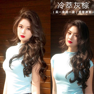 冷萃灰棕色染发剂膏2026新款流行色免漂显白植物纯冷棕色在家染发