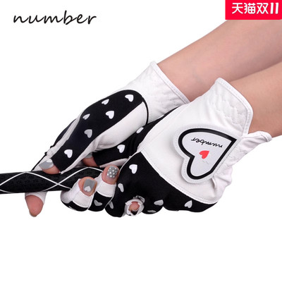 Number高尔夫手套女夏季防晒透气轻薄防滑女士golf露指双手套新款