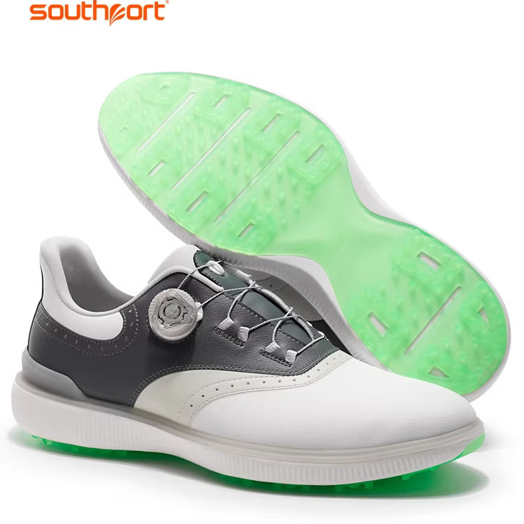 Southport新款高尔夫男士球鞋防水透气进口超纤皮运动旋钮鞋golf