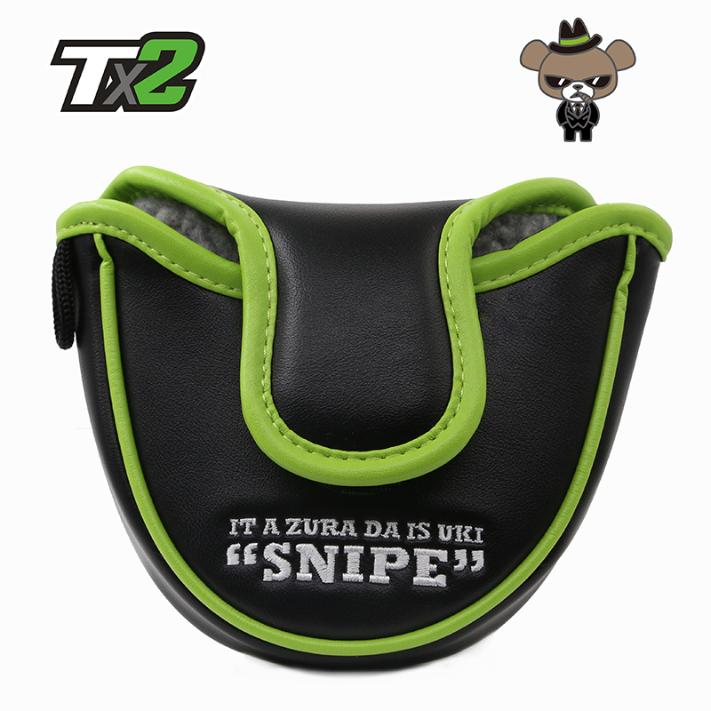 日本SNIPE半圆型推杆套小熊黑色杆套高尔夫推杆套杆头套帽套新品