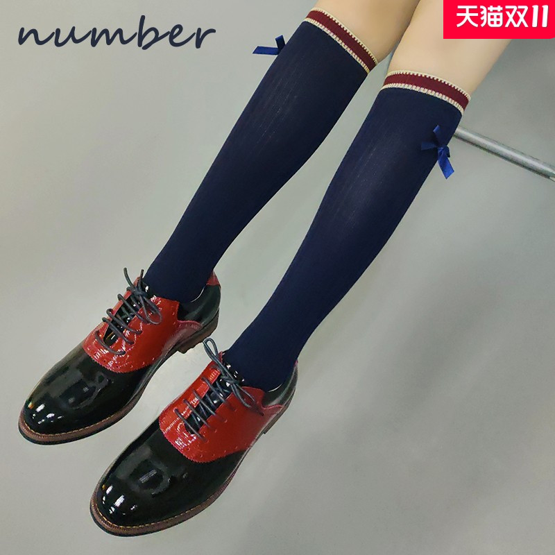 Number高尔夫球袜女子长筒运动棉袜NSS-2303黑色灰色蓝色