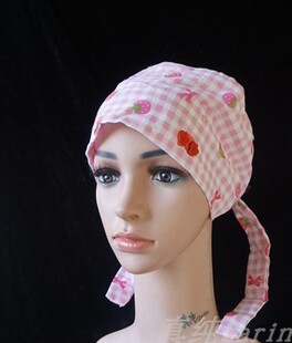 亏本甩卖~不退不换 粉格子草莓葫芦帽子 独家美容师医生护士麻醉