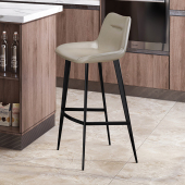 高脚凳吧台椅子家用意式 轻奢进口头层牛皮真皮岛台椅子吧凳子7255
