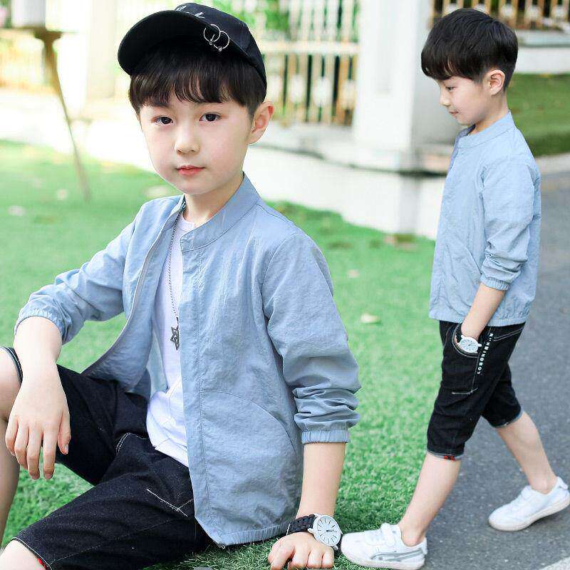 童装男童薄外套新款夏季棒球服中大小童夹克开衫儿童防晒衣潮好看