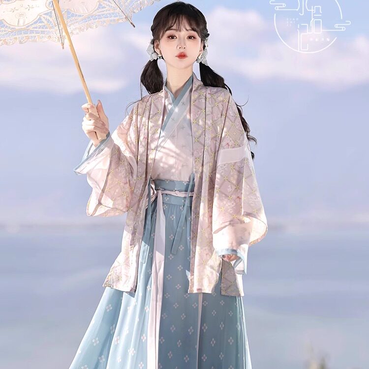 小拾记原创《家业》晋制改良女印花日常通勤汉服春夏交领齐腰破裙