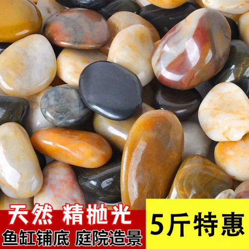 天然五彩鹅卵石铺地造景雨花石原石鹅软石庭院石子花园小石头
