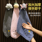 擦手巾可挂式 干加大厚毛巾厨房化妆室抹手布可爱搽 卡通吸水速干