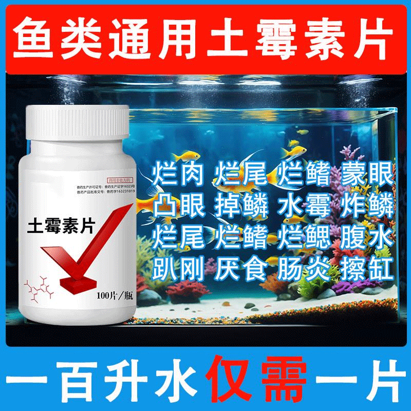 土霉素水族鱼药烂身尾炸鳞