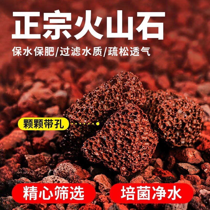 天然火山石颗粒养鱼缸造景底砂多肉兰花石铺面石专用植料土壤疏松