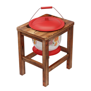 老式成人痰盂坐便器搪瓷高脚尿桶带盖可移动卧室孕妇老人起夜马桶