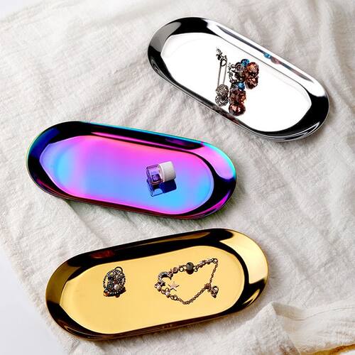 Nordic Style Gold Dining Plate Stainless Steel Dessert Plate