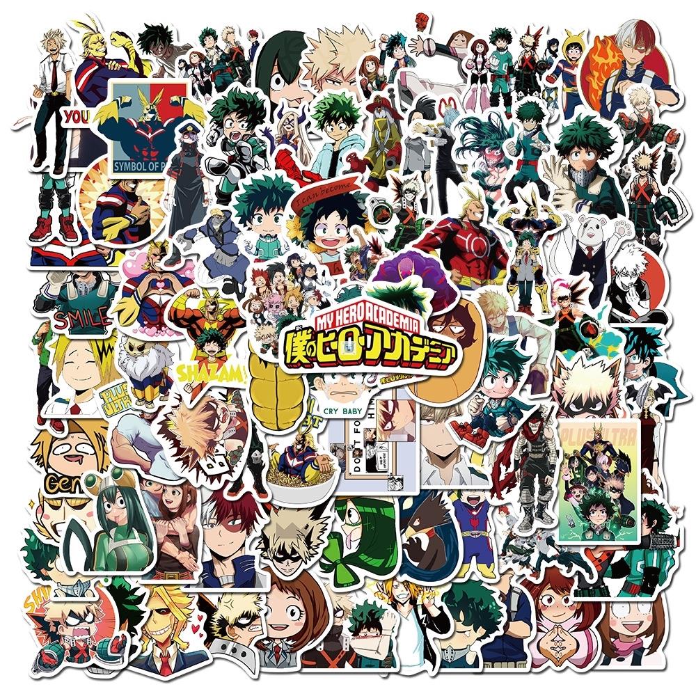 100pcs My Academia Suitcase Stickers Laptop Skateboard