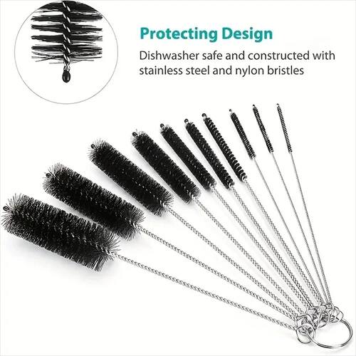 10PCS Reusable Bottle Cleaning Brush Set-Multifunctional Str