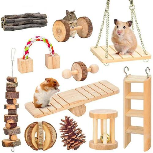 Cute Rabbit Roller Toys Natural Wooden Pine Dumbells Unicycl