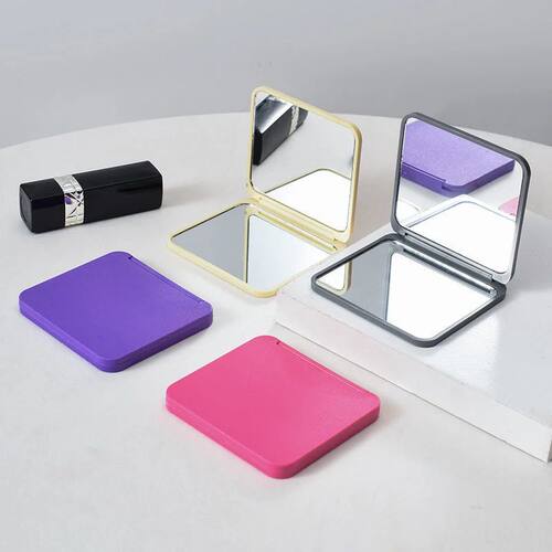 2-Face Makeup Mirror Square Portable Cute Girl'S Gift Hand M
