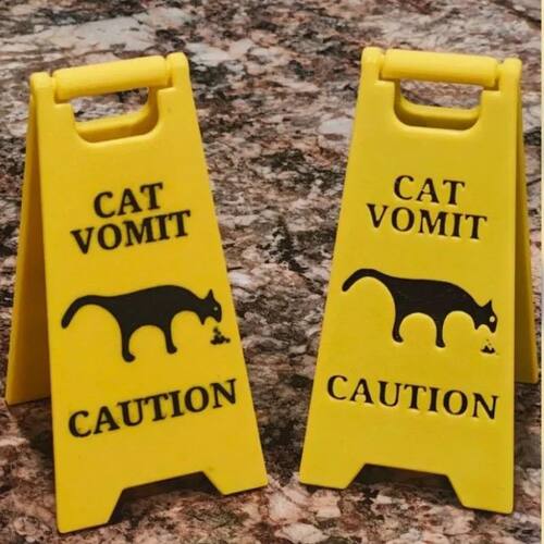 Cat Dog Vomit Warning Sign No Smoking Billboard Funny Intere