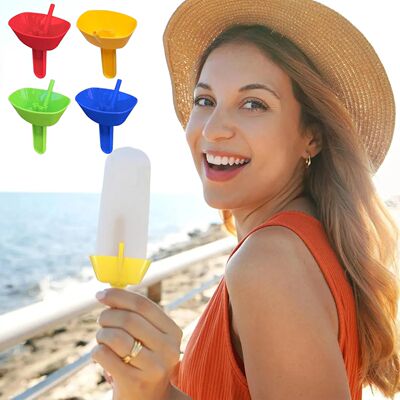 1/4pcs Leak Proof Ice Cream Mold, Reusable, BPA Free, Dishwa