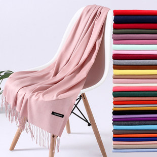 2022 Women Tassels Solid Hijabs Color Winter Fashion Scarf