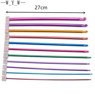 11pcs Multicolour Aluminum TUNISIAN AFGHAN Crochet Hook Knit