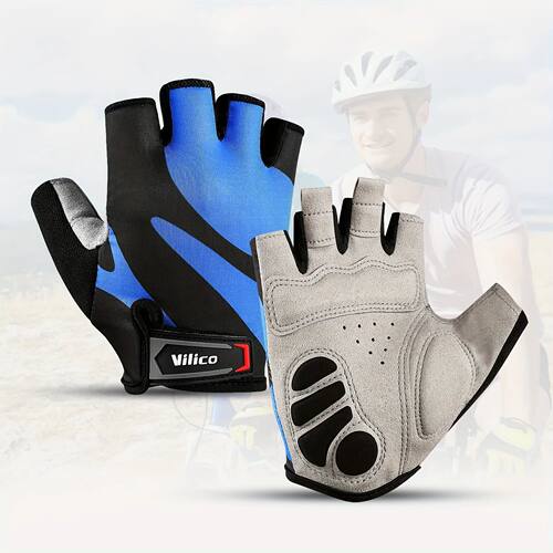 1 Pair of Half Finger Cycling Gloves for Both Men and Women,