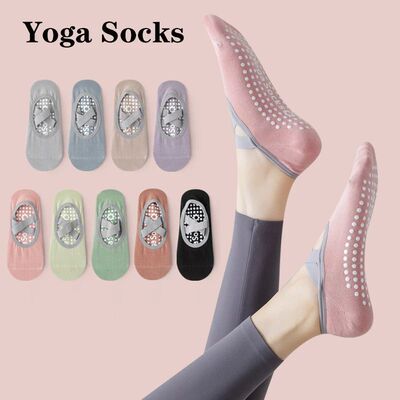 4 Pairs Non-Slip Pilates Yoga Socks for Women Breathable Bac