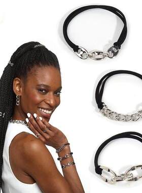 Metal Chain Rubber Band Hair Rope Hair Ring Bracelet Hands 1