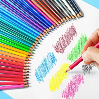 1set 12/24/48 Colors Colored Pencil Set, HB Triangular Barre