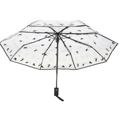 Clear Folding Umbrella Compact Transparent Automatic Travel