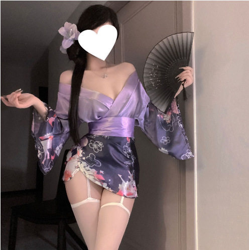 朵蜜拉诱惑情趣内衣性感深V花间狐梦二次元开襟日系和服制服套装