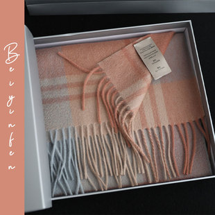 贝茵芬法式 可爱少女日系围脖 典藏系列粉黎蔷薇纯山羊绒围巾女冬季